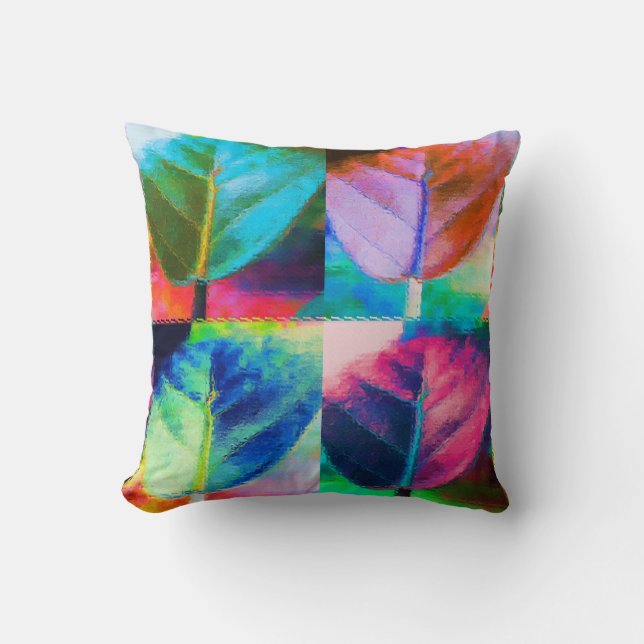 Leaf Colours Throw Pillow (Front)