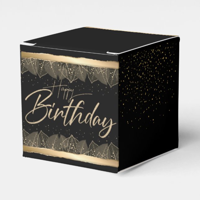 leaf-compliant black favor box (Front Side)