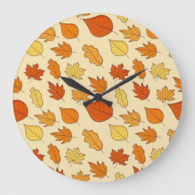 Leaf Concept: Autumn Symbol Pattern Large Clock (Front)