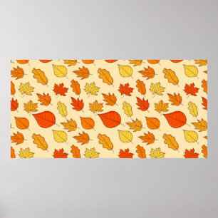 Leaf Concept Pattern. Leaf Fall and Autumn Symbol, Poster