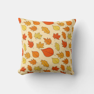 Leaf Concept Pattern. Leaf Fall and Autumn Symbol, Throw Pillow