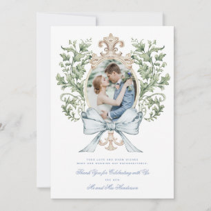 Leaf Crest w/ Bow Thank You Card