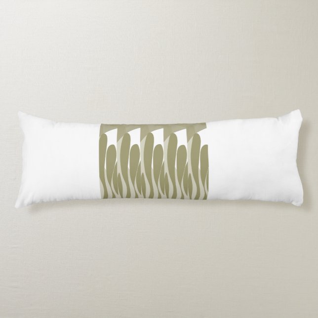 Leaf & Curved abstract Body Pillow (Front)