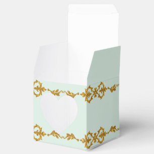 Leaf Damask Art Nouveau Glitter Reception Decor Favor Box