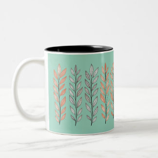 Leaf  Decor  Two-Tone Coffee Mug