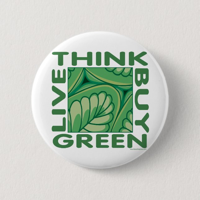 Leaf Design 2 Inch Round Button (Front)