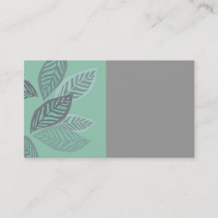 leaf design business cards green and grey art
