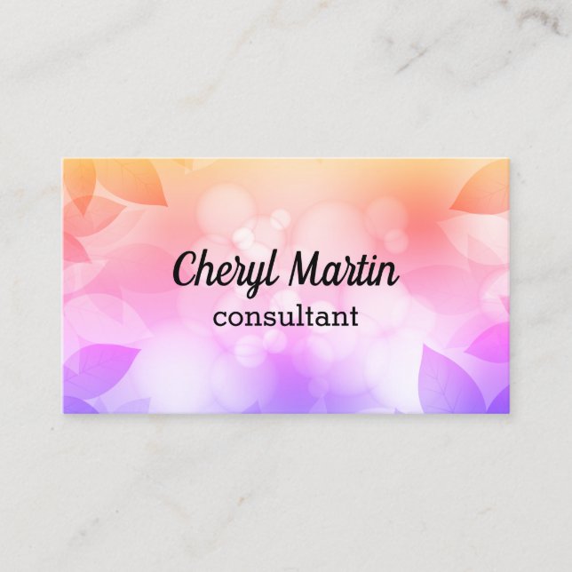 leaf design custom  business card template (Front)