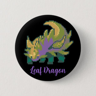 Leaf Dragon Pixels art 2 Inch Round Button
