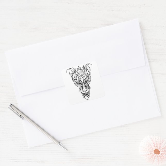 Leaf Dragon Square Sticker (Envelope)