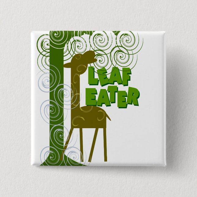 Leaf Eater 2 Inch Square Button (Front)