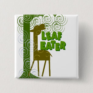 Leaf Eater 2 Inch Square Button