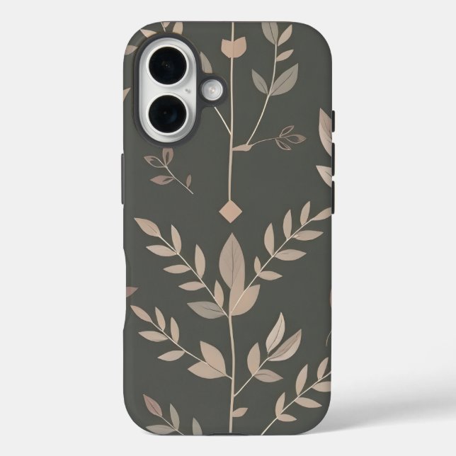 Leaf & Fern Design Dark Pastel Pattern Case-Mate iPhone Case (Back)