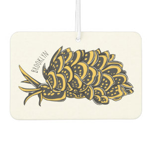 Leaf gilled sea slug cartoon illustration air freshener