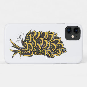 Leaf gilled sea slug cartoon illustration iPhone 11 case