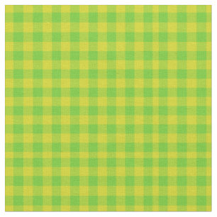 Leaf Green and Yellow Check Gingham Pattern Fabric