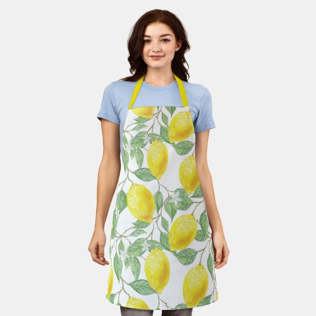 leaf-green-yellow-lemon-fruit apron (Worn)