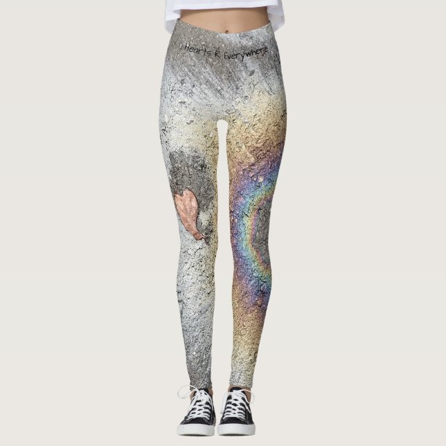 Leaf Heart and Rainbow leggings personalize (Front)