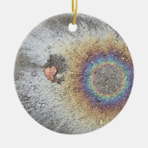 Leaf Heart and Rainbow personalized ornament