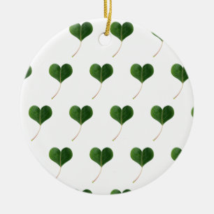 Leaf heart ceramic ornament