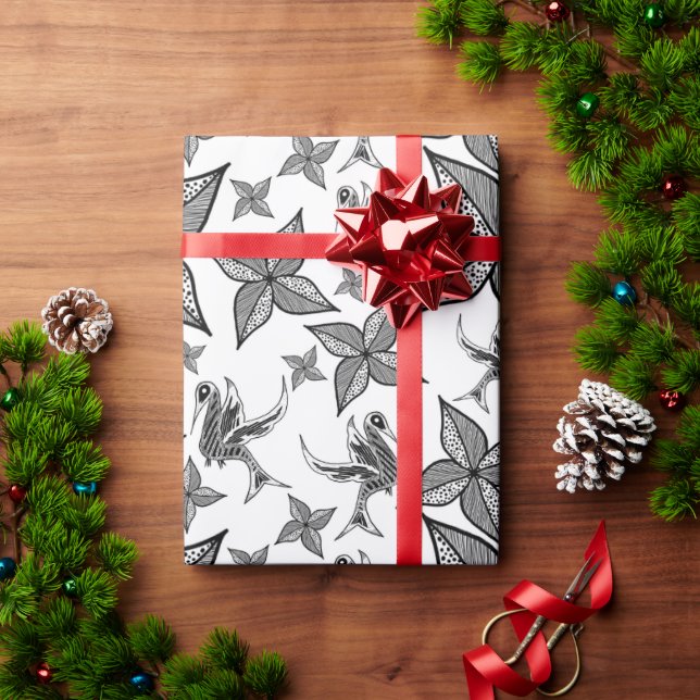 Leaf & Hummingbird Wrapping Paper (Holiday Gift)