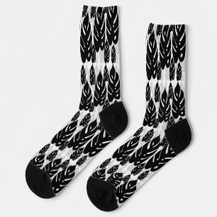 Leaf Illustration Pattern Design Socks