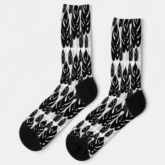 Leaf Illustration Pattern Design  Socks (Left)