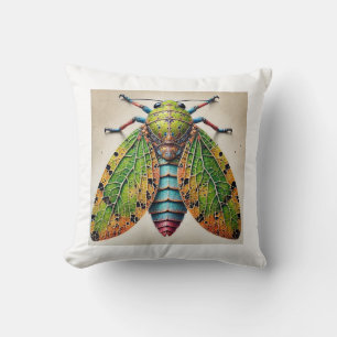 Leaf Insect Camouflage 010924IREF211 - Watercolor Throw Pillow