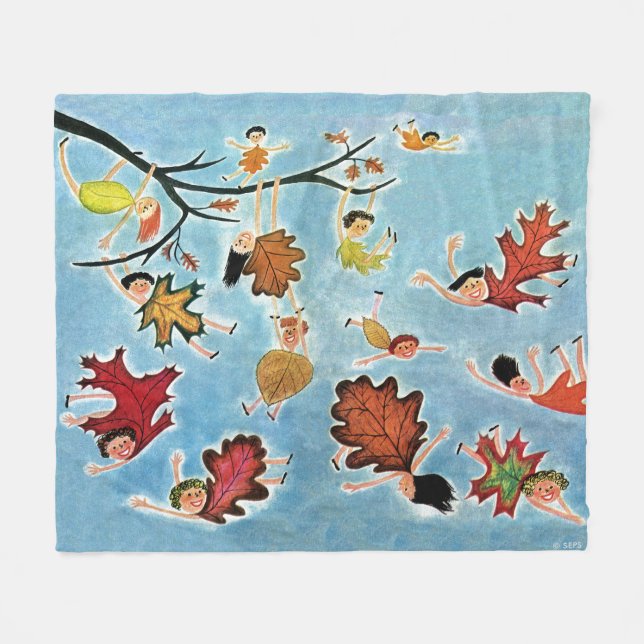 Leaf Kids Fleece Blanket (Front (Horizontal))