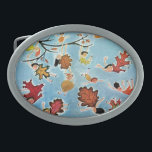 Leaf Kids Oval Belt Buckle<br><div class="desc">Artist: Stella May DaCosta | Leaf kids falling through the air from a tree</div>