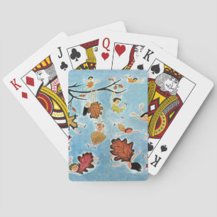 Leaf Kids Playing Cards