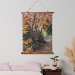 Leaf Laden Forest Path Photographic Hanging Tapestry