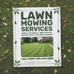 Leaf & Lawn Mowing Services Flyer<br><div class="desc">A clean & professional lawn mowing promotional flyer design featuring leaf scattered throughout the design and a customizable photo of a freshly cut green lawn. It may be suitable for people working in the landscaping sector, such as landscapers, lawn mowers, green space maintenance, etc., as well as for professional gardeners...</div>