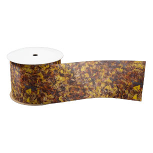 Leaf litter satin ribbon