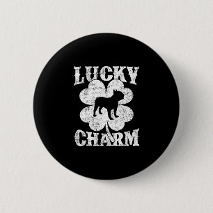Leaf Lucky Charm French Bulldog St Patrick's Day 2 Inch Round Button