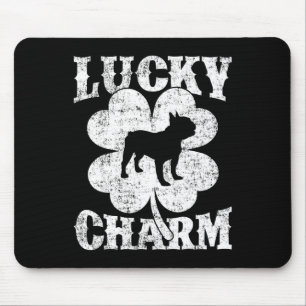 Leaf Lucky Charm French Bulldog St Patrick's Day  Mouse Pad