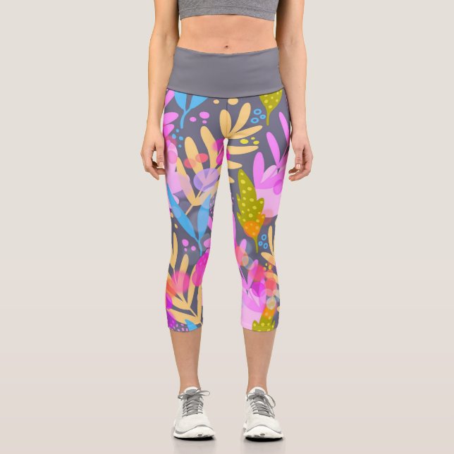 Leaf Me Alone Capri Leggings (Front)