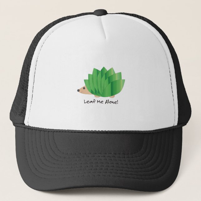 Leaf Me Alone Cute Hedgehog Trucker Hat (Front)