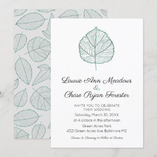 Leaf Minimal Fall Wedding Invitation