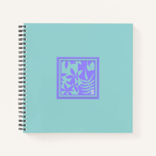 Leaf Motif Square Spiral Notebook