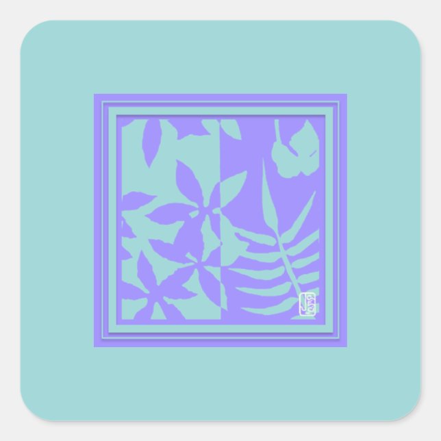 Leaf Motif Square Stickers (Front)