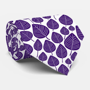 Leaf Pattern 02 - Purple on White Tie