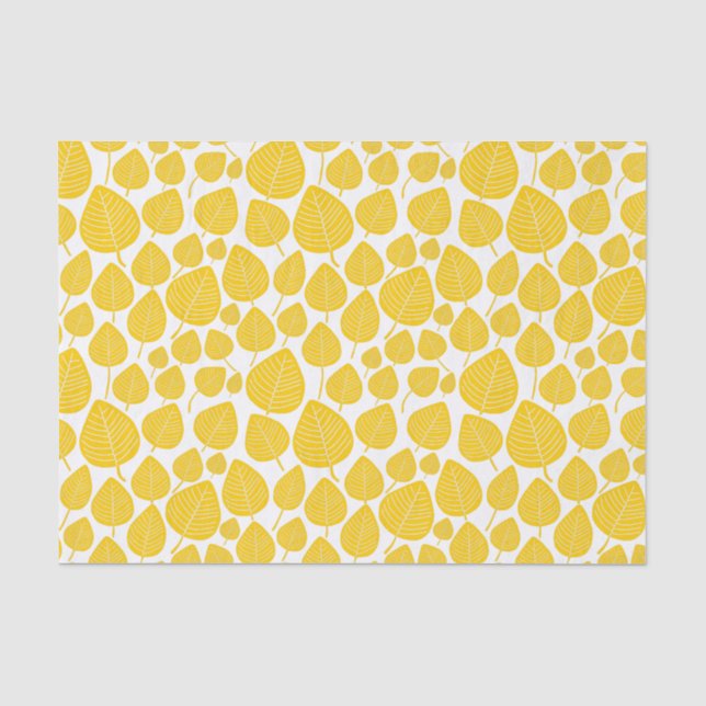 Leaf Pattern - Amber Tissue Paper (Front)