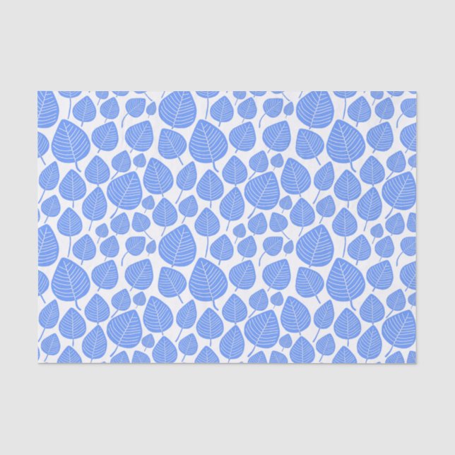 Leaf Pattern - Baby Blue Tissue Paper (Front)