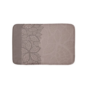 Leaf pattern border and background bath mat