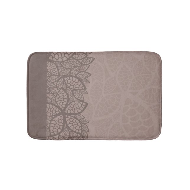 Leaf pattern border and background bath mat (Front)