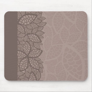 Leaf pattern border and background mouse pad