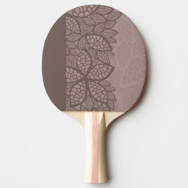 Leaf pattern border and background ping pong paddle (Front)