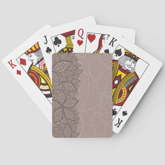 Leaf pattern border and background playing cards (Back)