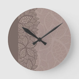 Leaf pattern border and background round clock
